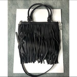 Faux Leather Fringe Boho Bag